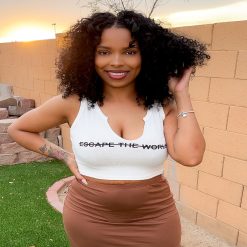 Photo of Bundle Head CEO wearing our Burmese Curly Bundles