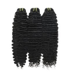 Three bundles of Burmese Curly Hair by Bundle Head, full volume with luxurious, defined curls
