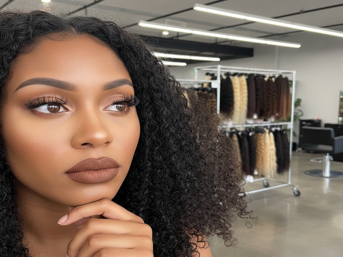 Comparison of raw Indian curly hair bundles and other curly hair extensions